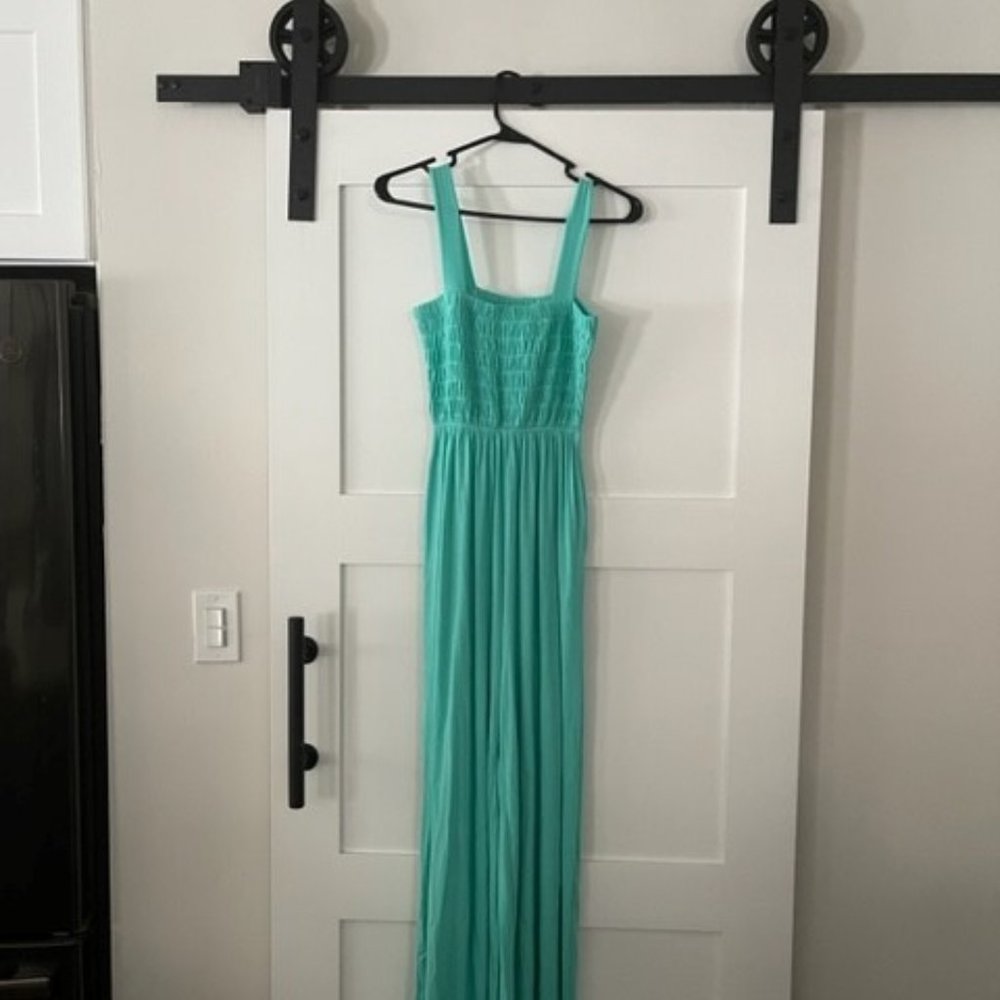 Smocked Top Jumpsuit with Pockets